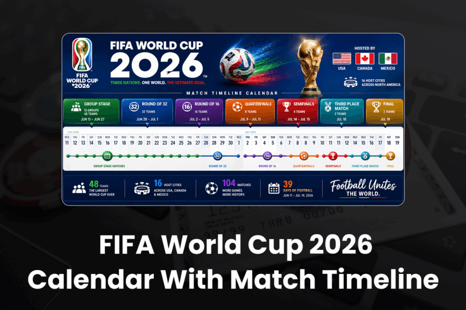 FIFA World Cup 2026 Calendar with Match Timeline