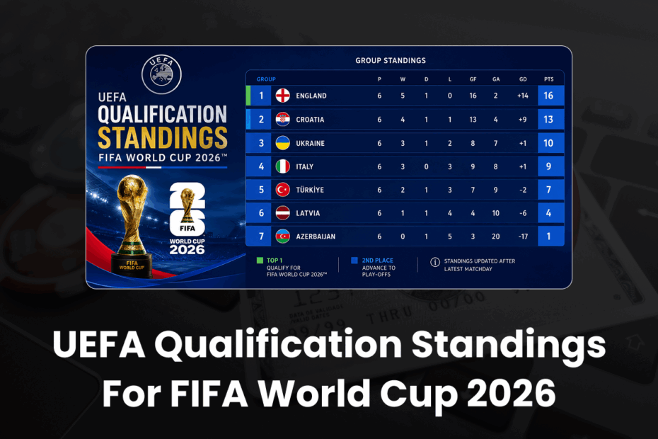 UEFA Qualification Standings for FIFA World Cup 2026